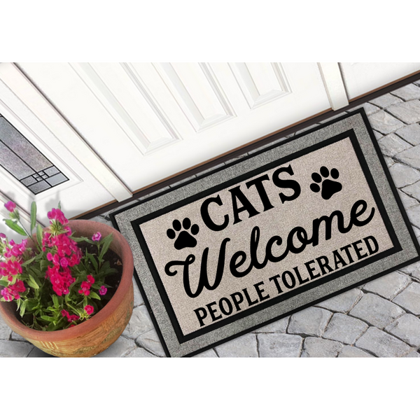 Cats Welcome People Tolerated Door Mat